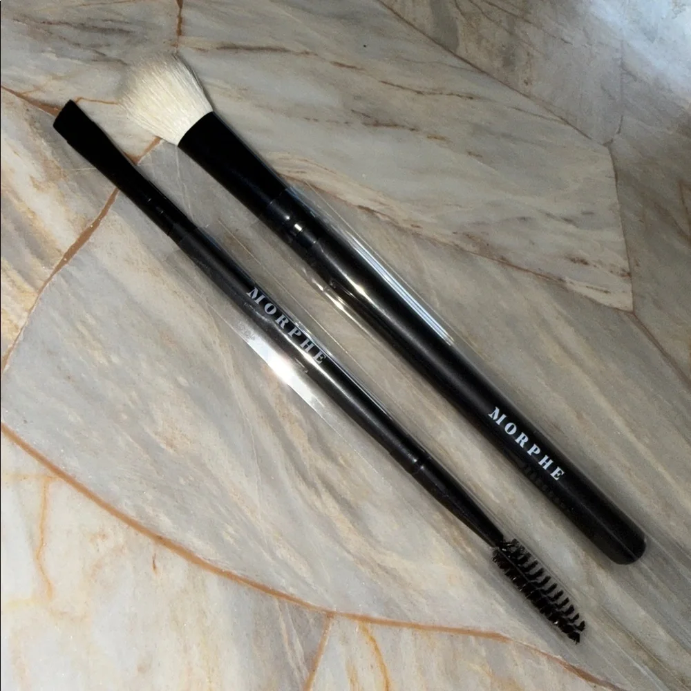 Morphe Dual Makeup Brush Set - Black and White Set of 2